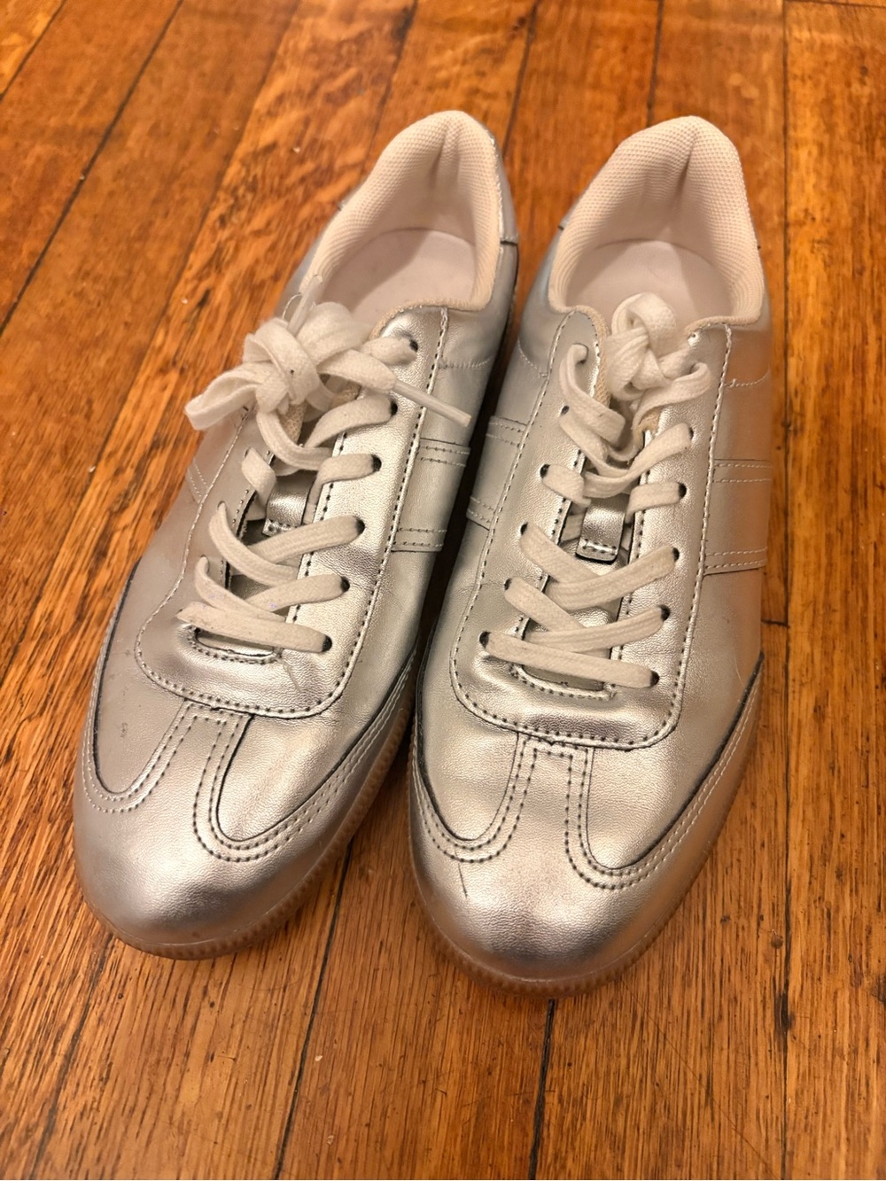 J.Crew Field Sneakers In Silver Metallic - Picture 3 of 10
